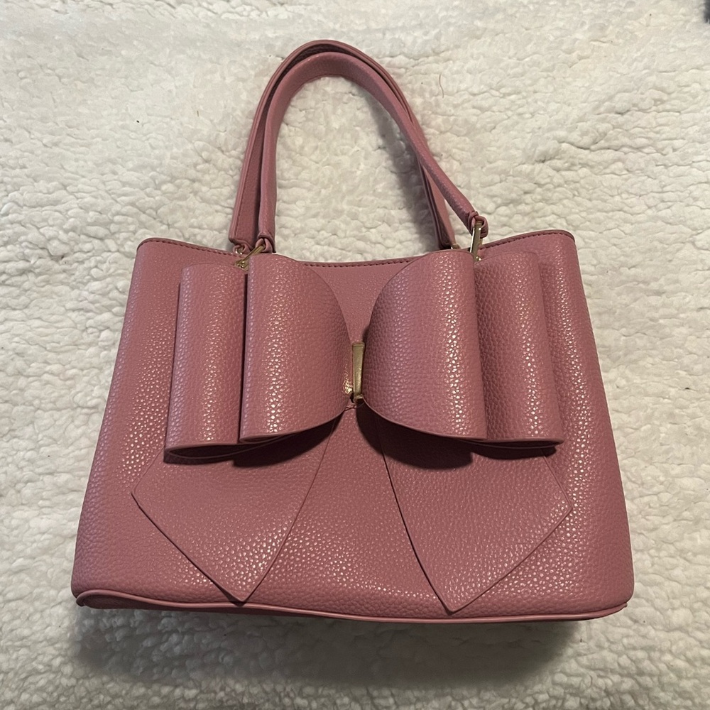 Big pink bow hand bag